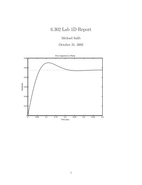 6.302 Lab 1D Report - Michael Salib