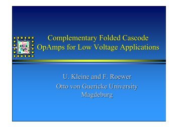 Complementary Folded Cascode OpAmps for Low Voltage ...