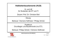 Halbleiterbauelemente (HLB) - FG Mikroelektronik, TU Berlin