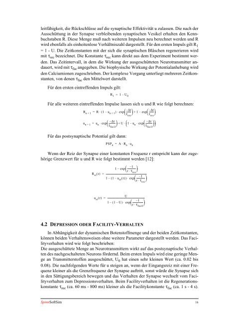 Diplomarbeit Der Vergleich von plastischen Synapsen gegenüber ...