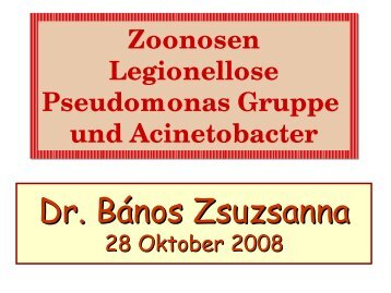 Zoonosen Legionellose Pseudomonas Gruppeund Acinetobacter