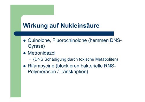 Antibakterielle Chemotherapie