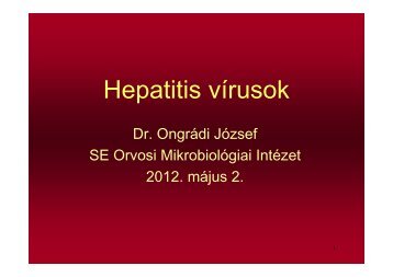 Hepatitis vírusok - Semmelweis Egyetem, Orvosi Mikrobiológiai Intézet