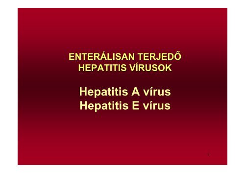 Hepatitis vírusok - Semmelweis Egyetem, Orvosi Mikrobiológiai Intézet