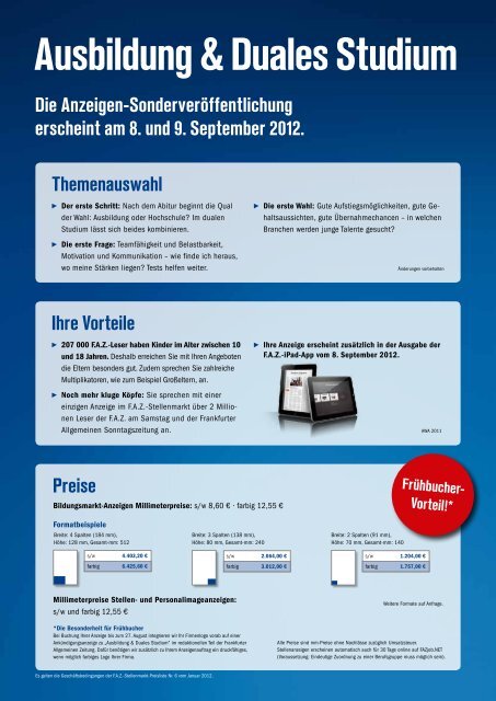 Ausbildung Duales Studium Faz