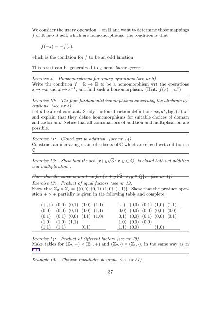 ABSTRACT ALGEBRAIC STRUCTURES OPERATIONS AND ...