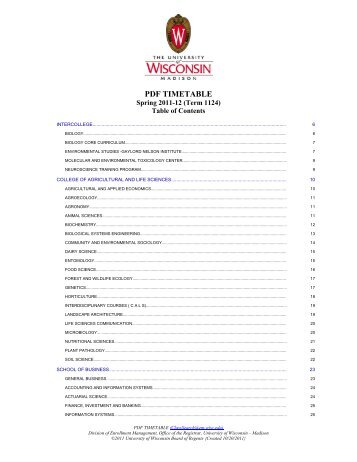 Spring 2011-12 (Term 1124) PDF Timetable - MINDS@UW Home