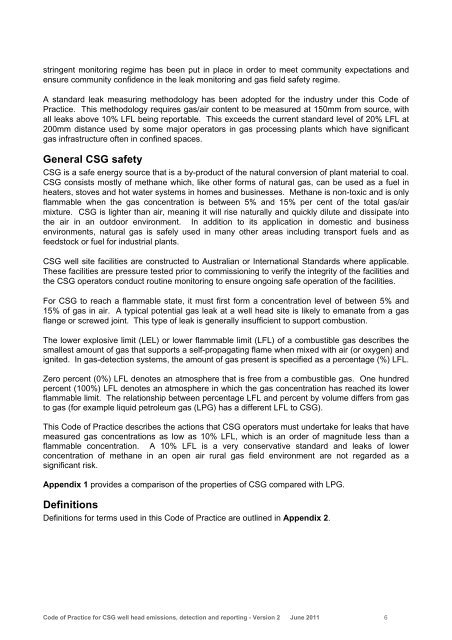 Code of Practice for coal seam gas well head emissions detection ...