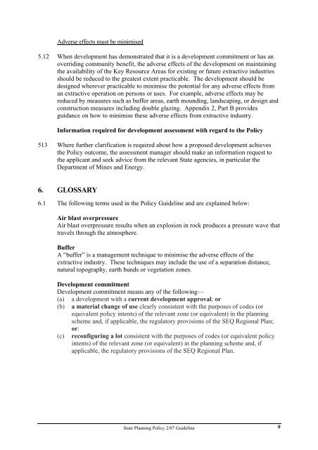 State Planning Policy 2/07 Guideline - Queensland Mining and Safety
