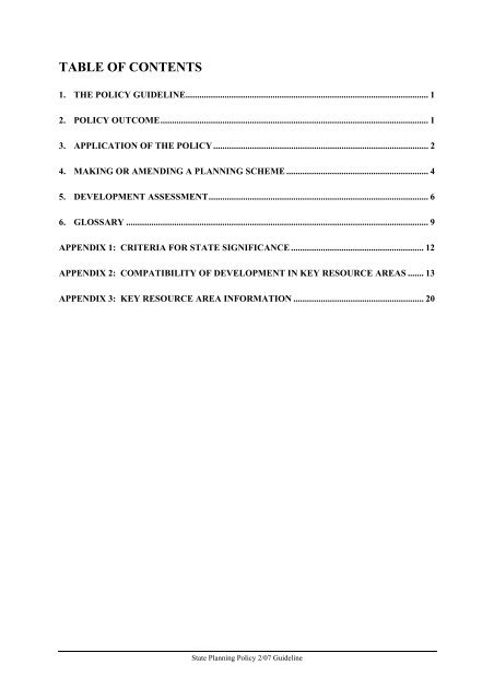 State Planning Policy 2/07 Guideline - Queensland Mining and Safety