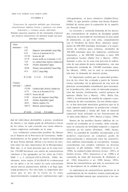 Potencial de Eucalyptus grandis en los suelos del sudeste de la ...