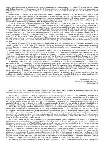 DIANA BRAVO (ed.). 2005. Estudios de la (des)cortesía en español ...