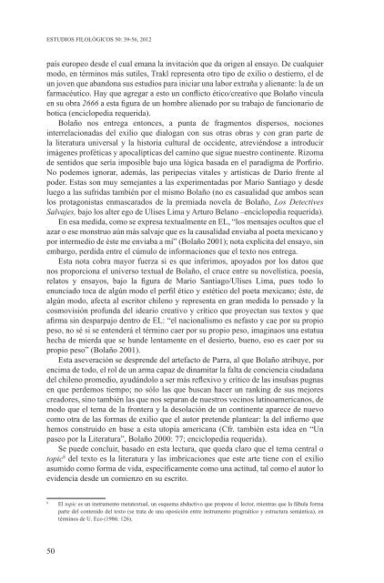 Proceso de actualización de un ensayo de Roberto Bolaño