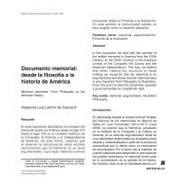 Documento memorial: desde la filosofía a la historia de América