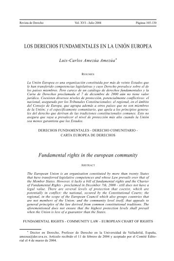 los derechos fundamentales en la unión europea - Revistas ...