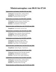 Ministrantenplan vom 08.01 bis 07.04 - Ministranten Frauenau