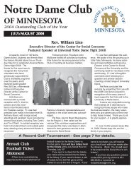 Download PDF of July-August 2008 Newsletter - Notre Dame Club ...