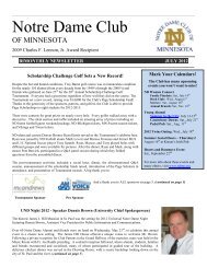 Download PDF of July/August 2012 Newsletter - Notre Dame Club ...