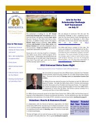 May 2013 Newsletter - Notre Dame Club of Minnesota