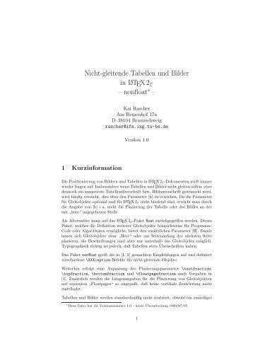 Nicht-gleitende Tabellen und Bilder in LATEX2ε – nonfloat –