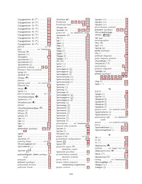 The Comprehensive LaTeX Symbol List - CTAN