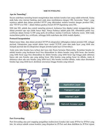 SSH TUNNELING Apa itu Tunneling? Secara sederhana tunneling ...
