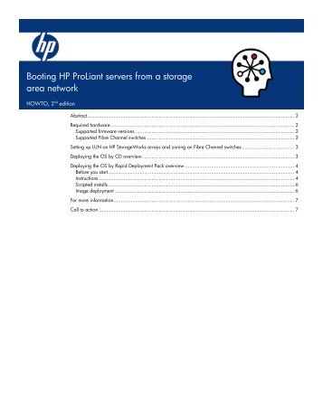 Booting HP ProLiant servers from a storage area network