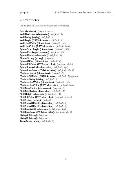 pst-pad Ein PSTricks Packet zum Zeichnen von Haftmodellen