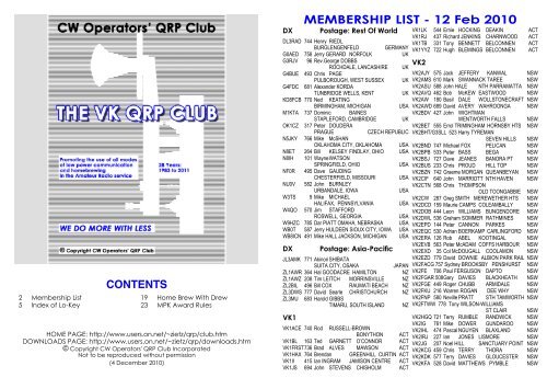 MEMBERSHIP LIST - 12 Feb 2010 - Index of