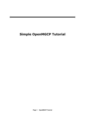 Simple OpenMGCP Tutorial
