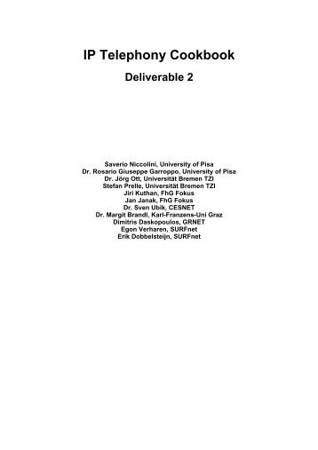 IP Telephony Cookbook Deliverable 2 - Index of