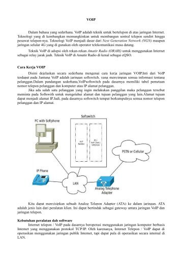 VOIP Dalam bahasa yang sederhana. VoIP adalah teknik ... - Index of