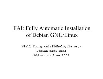 FAI: Fully Automatic Installation of Debian GNU/Linux - mirror