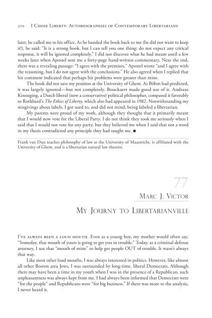 I Chose Liberty - Ludwig von Mises Institute