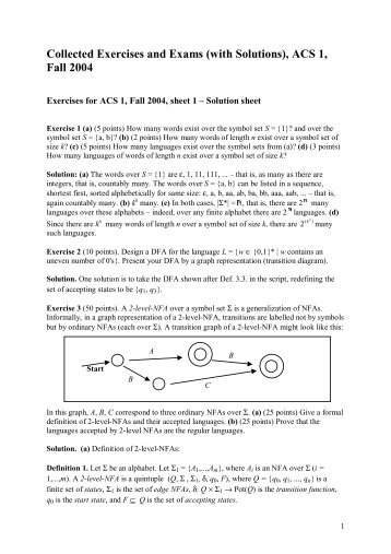 A collection of exercises and exams with solutions from 2004 - MINDS