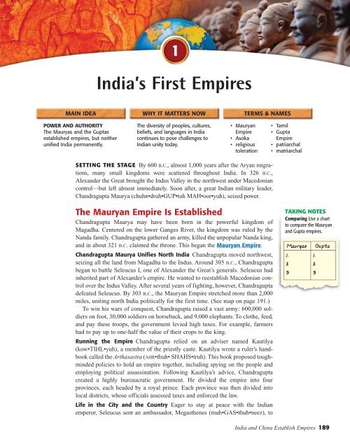 India and China Establish Empires, - First