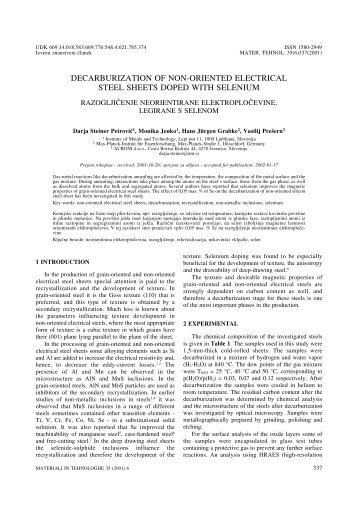 decarburization of non-oriented electrical steel sheets ... - dLib.si