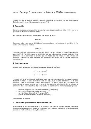 14.271 Entrega 3: econometría básica y STATA Andrew Sweeting