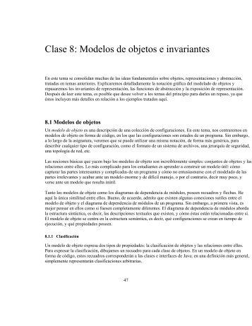 Clase 8: Modelos de objetos e invariantes