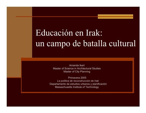 Educación en Irak: un campo de batalla cultural