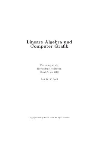 Lineare Algebra und Computer Grafik - Hochschule Heilbronn