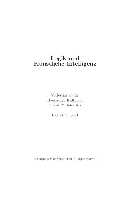 Logik und Künstliche Intelligenz - Hochschule Heilbronn