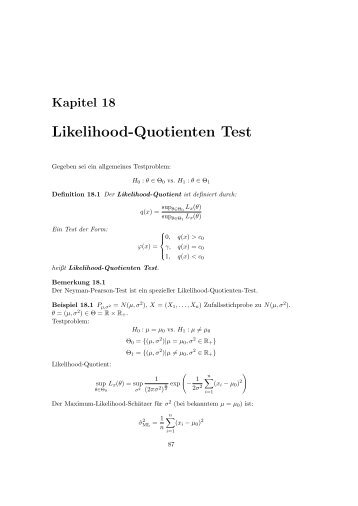 Likelihood-Quotienten Test