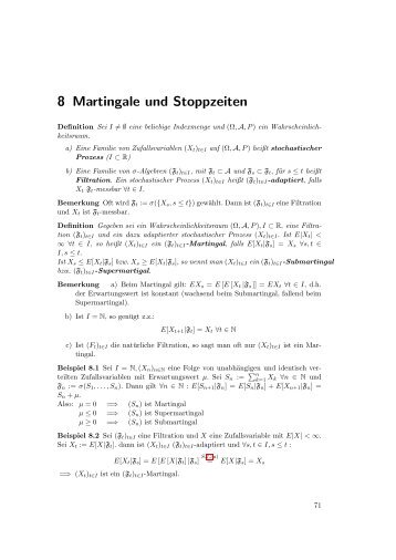 8 Martingale und Stoppzeiten