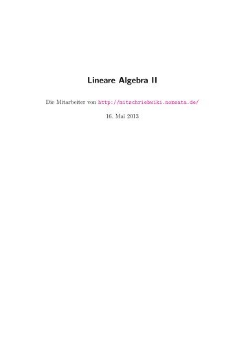 Lineare Algebra II