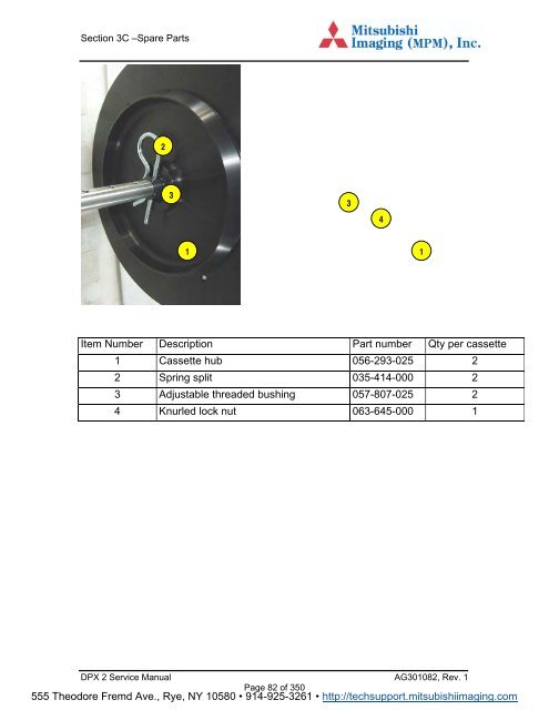 DPX2 Parts Manual - MItsubishi Imaging