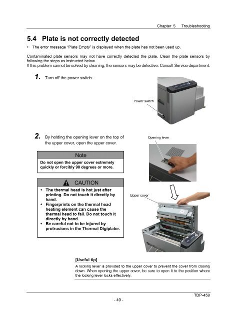 TDP-459 Users Guide - MItsubishi Imaging