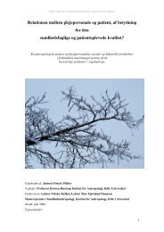 Relationen mellem plejepersonale og patient, af betydning for den ...