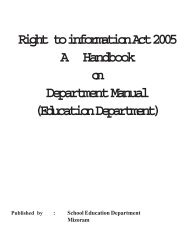 Right to information Act 2005 A Handbook on Department ... - Mizoram