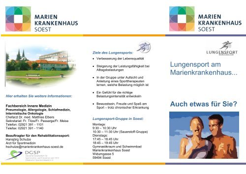 Lungensport-Flyer - Marienkrankenhaus Soest
